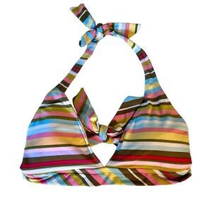 Daffy Waterwear Bikini Colorful Stripe Top Sz Large